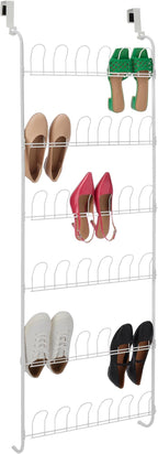 Amazon Basics Over the Door Metal Shoe Rack, 18 Pair Capacity, White