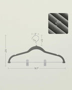 SONGMICS 30 Pack Pants Hangers, 16.7 Inches Long Velvet Trousers Hangers with Adjustable Clips, Heavy-Duty, Non-Slip, Space-Saving for Pants, Skirts, Coats, Dresses, Tank Tops, Gray UCRF12V30