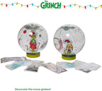 Dr Suess The Grinch Snow Globe Kit, DIY Snow Globe, Includes 2 Globes, Glitter, Sequins, Stickers – The Grinch and Max