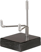 Hipiwe Adjustable Stainless Steel Arms Display Stand Wooden Base Rock Display Small Display Easel Holder for Displaying Fossil Coral Geodes Rock Mineral Agate Plate Seashell and Photos, 2"x2"x3.1"