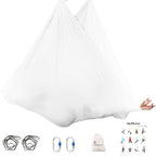 5.5 Yards Aerial Silks Yoga Swing Set - Aerial Yoga Hammock Kit Anti-Gravity Flying for Fitness, Low/Non Stretch Nylon Tricot Fabric Hardware Included for Dance