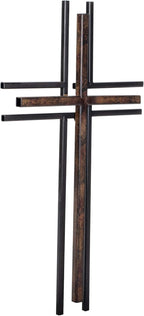 Dicksons Galvanized Look Double Layer 16 inch Decorative Metal Decorative Hanging Wall Cross