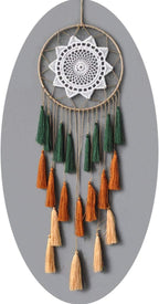Dream Catchers for Teens Girl Bedrooms Decor Boho Nightmare Crochet Sun Floral Woodland Traditional Dreamcatcher Windchime for Boy Room Decorations, Baby Shower, Toddler Crib,Gold Green Orange
