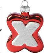 Lillian Vernon XOXO Valentines Ornaments -, 12-Piece Set, Blown Glass, Handcrafted Hanging Tree Decorations, Valentine's Day Holiday & Party Decor, Red & Pink Design