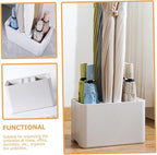 Indoor Umbrella Stand with Removable Drip Tray Compact Storage Rack for Entryway for Home Office and Hotel Use Holds and Folding Umbrellas Pearl White
