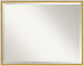 Amanti Art White Wall Mirror 23x29 Paige White Gold Rectangle Bathroom Mirror for Wall Decor Living Room, Large Modern Wood Frame, Hangs Horizonally and Vertically, Bathroom Decor, Beveled Edge