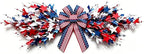 4th of July Patriotic Swag Red White and Blue Memorial Day Front Door Floral Twigs Swag with Forsythia Flowers Stars Independence Day 250th Anniversary Veterans Day Decor for Arch Wall Home Decor