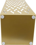 Metal Umbrella Holder, Hollow Out Design rectangular Umbrella Rack Stand, Entryway Umbrella Stand Rectangular Canes Walking Stick Storage Bin for Home Office Decor (Gold)