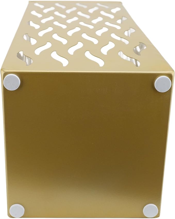 Metal Umbrella Holder, Hollow Out Design rectangular Umbrella Rack Stand, Entryway Umbrella Stand Rectangular Canes Walking Stick Storage Bin for Home Office Decor (Gold)