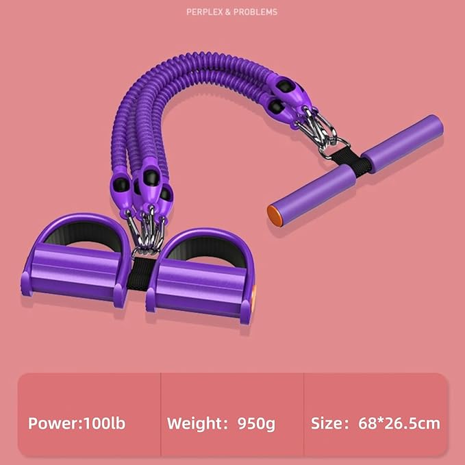 Resistance Bands for Exercise,6-Tube Elastic Yoga Pedal Puller Resistance Band, Natural Latex Tension Rope Fitness Equipment, for Abdomen/Waist/Arm/Leg Stretching Slimming Training