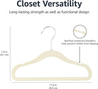 Amazon Basics Kids Velvet, Space Saving, Non-Slip Clothes Hangers for Infant and Toddler, Durable, 11.6 inches (for Baby Clothes), Pack of 50, Beige