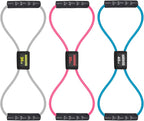 Figure 8 Resistance Bands with Handles for Women Men, Exercise Bands for Back, 8 Shaped Resistance Bands for Arms, Shoulder, Leg Stretching, Physical Therapy, Yoga, Pilates, Home Gym Workout Equipment