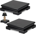 Chunful 2 Pcs Square Wooden Display Stand Wood Vase Display Base Black Pedestal Stand Square Vase Riser for Vases Teapot Trophy Collectibles Aquarium Lamp Home Decoration(7.9 x 7.9 x 2 Inch)