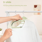 Heavy Duty Plastic Hangers 50 Pack with Non-Slip Design,0.2 Inches Thick,360°Swivel Hook Space Saving Organizer for Bedroom Closet,Shirts,Pants,Strong Enough for Coat(Matcha Green- S Shaped)