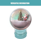 2pcs DIY Snow Globe: Clear Glass Christmas Snow Globe Rubber Base Empty Fillable Water Bubbles Jar for Christmas Decoration 45mm