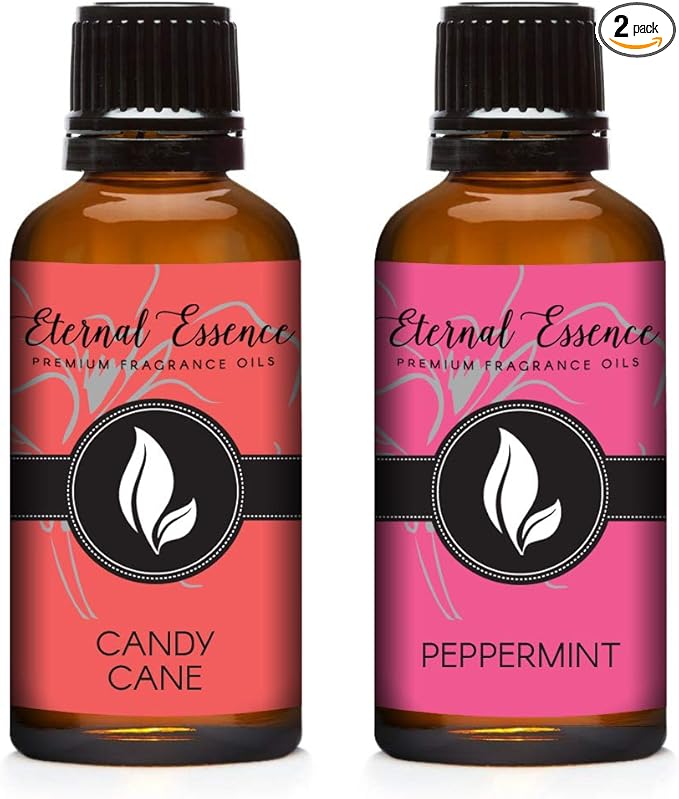 Eternal Essence Oils 2 Pack 30ml Premium Fragrance Oil - Candy Cane & Peppermint - for Candle, Soap Making, Aromatherapy, Diffusers, Home Care, & Humidifiers