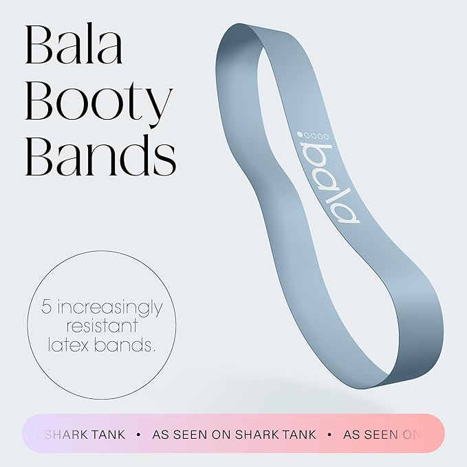 Bala Booty Bands Resistance Bands for Women & Men - Elastic Exercise Bands for Working Out - Wrist, Ankle, Legs & Booty Bands - Workout Resistance Bands for Yoga, Pilates, Strength Training