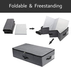 AMJ Foldable Under Bed Storage Basket Container [2 Pack] with Durable Fabric for Clothes, Shoes,Toys, Blanket, Comforter Organizers Bins, Black Grey