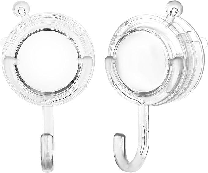 VIS'V Wreath Hanger, Large Twist Lock Suction Cup Wreath Hooks, Heavy Duty, 22 LB Capacity, Removable and Reusable, Round, Clear, 4 Pcs