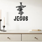 Kercan Jesus Cross Metal Wall Decor Christian Wall Art for Home Religious Cross Decoration Living Room Bedroom Prayer Room The Way The Truth The Life Christ Inspired Christian Gift for Family Friends
