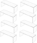Aminigram 8 Pack Large Acrylic Risers Display Stands, Perfume Organizer Stand, Clear Acrylic Shelf for Show Display, Toys, Cupcake, Dorm, Classroom, Livingroom Decor and More(12.4 x 4 x 4.6 inches)