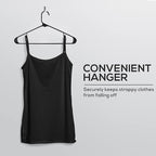 Utopia Home Plastic Hangers 100 Pack - Space Saving Clothes Hanger - Durable & Strong Closet Organizers and Storage with Built-in Strap Hooks - Essential for Shirts, Pants, Skirts & Coats (Black)