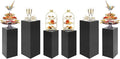 6 PCS Display Pedestal Stand, Metal Display Pedestal Stands Decoration Cube Sculpture Displays Column Square Displays Stands Pillars for Wedding Party Baby Shower Birthday (Black, 6PCS)