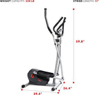 Sunny Health & Fitness Elliptical Exercise Machine, Silent Magnetic Fully Body Training with Pulse Rate Grips, LCD Performance Monitor Equipment for Home Gym, Adjustable Resistance SunnyFit App Access