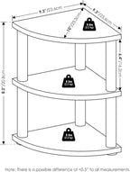 Furinno Turn-N-Tube Kitchen Countertop Organizer, 3-Tier Corner Countertop Organizer Shelf, Corner Shelf, for Kitchen, Pantry, Organizers and Storage, White