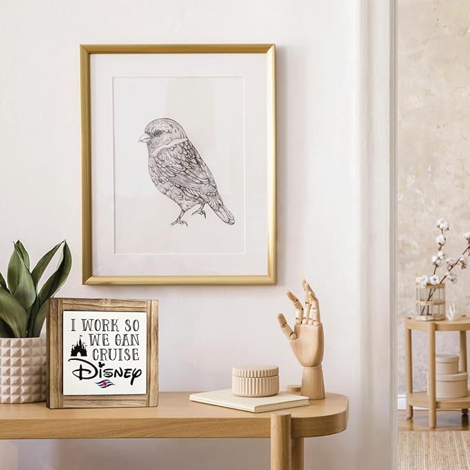 Work Inspired Wood Signs, Box Sign Wood Desk Sign Decor, Work Humor, Funny Home Office Decor, Table Decors Art, Farmhouse Wooden Box Signs, Bestie Gift, Coworker Gift for Her, 5.9×5.9 inches