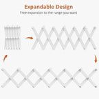 Accordion Wall Hanger, Hat Rack for Wall with 20 Coat Hooks, Expandable Hat Hangers Organizer, Vintage Decorative Coat Rack Wall Mount for Purse, Mug(White)