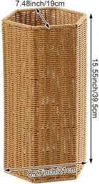 Wicker Umbrella Stand Basket Rattan Style Umbrella Storage Bucket for Home Entryway Office Woven Cane Holder for Walking Sticks and Yoga Mats
