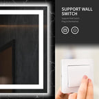 LOAAO 72X36 LED Bathroom Mirror with Lights, Anti-Fog, Dimmable, Backlit + Front Lit, Lighted Bathroom Vanity Mirror for Wall, Memory Function, Tempered Glass, ETL Listed