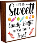 Candy Buffet Wooden Box Sign, Candy Bar Sign, Life is Sweet Candy Buffet Please Take a Treat, Wooden Box Decor for Wedding Parties, Receptions, Coffee Shops, Hotels, Parties, Bars.