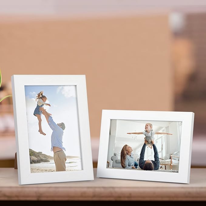 Lyeasw 4x6 Picture Frames White 12 Pack, Multi 4 by 6 Photo Frame with HD Glass for Wall Mount or Tabletop Display