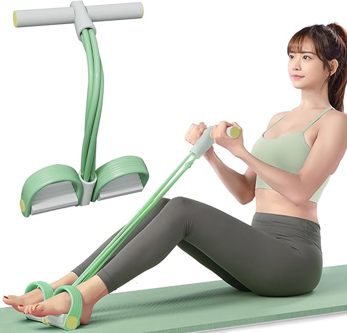 Foot Pedal Resistance Band,6-Tube Pedal Puller Resistance Rope,Yoga Elastic Exercise Bands, for Women Jump Fitness, Abdomen/Arm Weight/Waist/Leg Stretching Slimming Training