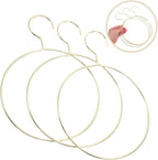 3pcs Golden Metal Scarf Ring Hangers and Belt Organizer, Round Iron Clothes Rack for Women’s Tie Storage, Wall Closet Accessory for Scarves, Shirts, and Jackets