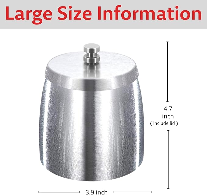 Ash Tray, Large Outdoor Ashtray with Lid, Ashtray for Outside Patio, Stainless Steel Windproof Smokeless Ash Tray for Balcony, Ashtrays for Smokers, Cigar, Home Office Decoration
