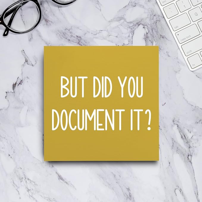 But Did You Document It Office Decor Wooden Box Sign Decorative Funny Office Wood Box Sign Home Rustic Farmhouse Square Desk Decor Sign for Shelf Office Desk Accessories 5 x 5 Inches（Yellow）