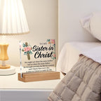 Christian Sister Gift - Sister in Christ Gifts - Christian Gift for Sister - Clear Desk Decorative Sign Home Decor Inspirational Gifts for Women