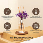 COCODOR Flower Reed Diffuser Set / 3.4oz / Lemon Eucalyptus/Scent Diffuser with Sticks Home Fragrance Reed Diffuser for Bathroom Shelf Decor