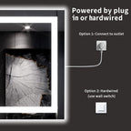 LOAAO 60X30 LED Bathroom Mirror with Lights, Anti-Fog, Dimmable, Backlit + Front Lit, Lighted Bathroom Vanity Mirror for Wall, Memory Function, Tempered Glass, ETL Listed