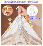 Hanging Space Bags Vacuum Storage Bags for Clothes, Dress, Winter Coats, 6 Pack 53.1x27.6 inch, Large Reusable Garment Protector