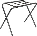 Household Essentials Luggage Rack, Grey Frame with Black Straps
