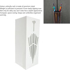 Square Metal Umbrella Holder, Umbrella Stand Rack for Entryway with Hollow Pattern, Fast Drying Rack Holder for Office and Entryway (White)