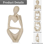 Sandstone Resin Thinker Style Abstract Sculpture Statue Collectible Figurines Home Office Bookshelf Desktop Decor (Small Sandstone, Right)
