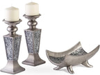 Creative Scents Schonwerk Silver Centerpiece Bowl - Coffee Table Decor - Centerpiece Table Decorations for Dining Room Living Room or Entry Table - Decorative Bowl - Best Wedding/Birthday Gift