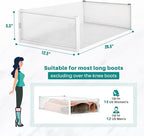 PARANTA 8-Piece Boot and Shoe Storage Box, Stackable Clear Plastic Shoe Box, Space-Saving Shoe Organizer for Boots, Sneakers, and High Heels, Clear