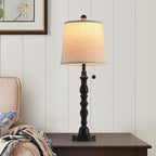 Terpsichore Lamps Set of 2 Modern Farmhouse Table Lamp Bedside Reading Lamps Living Room End Tables Set Lamps for Night Stands Bedroom Night Lamp,High 26.25 Inch, (Black, High 26.25 inches)
