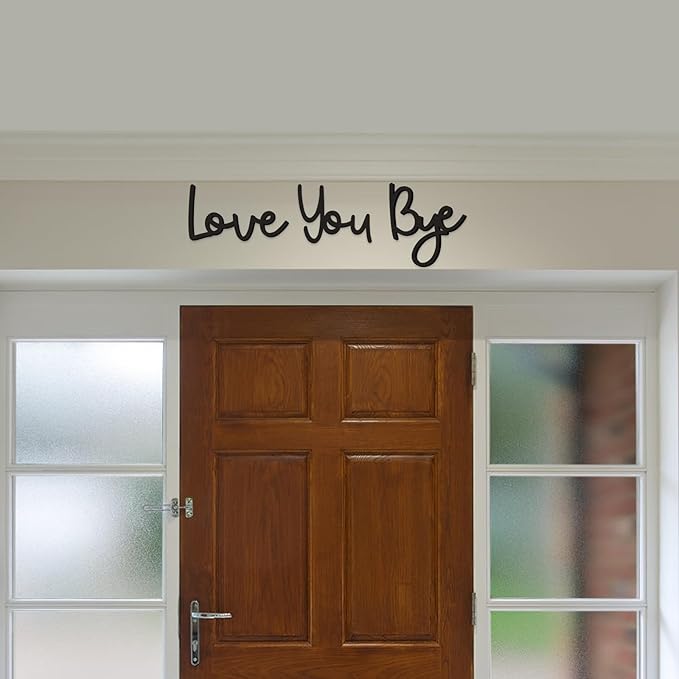 Dripykiaa Wall Decor 31.5" Love You Bye Sign Hanging Hallway Decoration Express Love and Warm for Your Family Lover Wife Husband Hallway Entryway Door Wall Art Boho Decor
